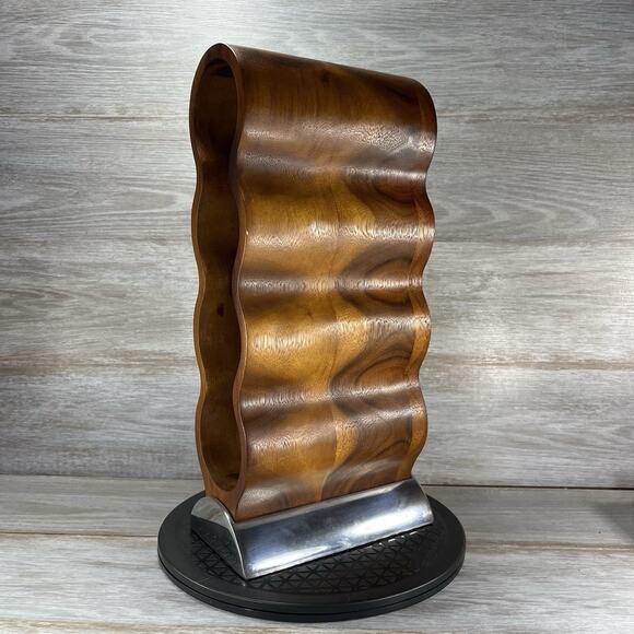 Nambé Curvo Wooden Wine Rack - Picture 1 of 8